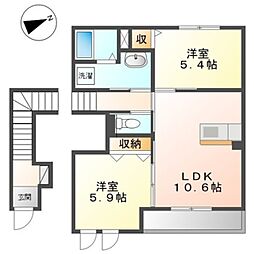 レゴリス 2階2LDKの間取り
