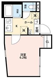 グランクオール久が原 1Kの間取図画像
