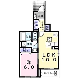 グランデ・フォルテ木ノ本 1階1LDKの間取り