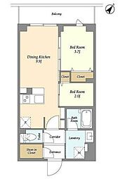 KDXレジデンス田園調布南 4階2DKの間取り