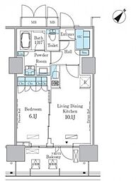 HARUMIFLAGPORTVILLAGEC棟 1LDKの間取図画像