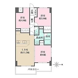 コート・イシハラ 3LDKの間取図画像
