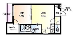 フジパレス堺もず3番館 1LDKの間取図画像