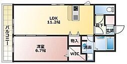 プレステージ志がらきE 3階1LDKの間取り