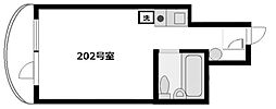 吉祥寺ワイエスハイム ワンルームの間取図画像
