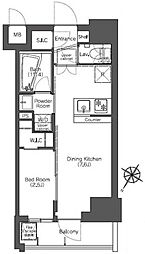 コンフォリア滝野川 3階1DKの間取り