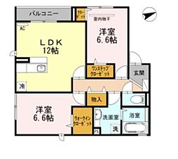 アンダンテ 2LDKの間取図画像