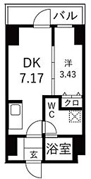 トラディス森下 3階1DKの間取り