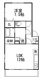 八千代台西アーバンハイツ 1LDKの間取図画像