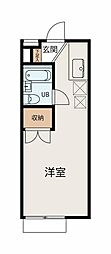 ハイム国立 ワンルームの間取図画像