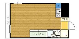 リーフビル ワンルームの間取図画像
