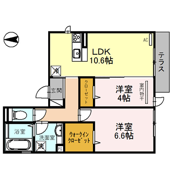 はぁ～と六万寺 ｜大阪府東大阪市六万寺町１丁目(賃貸アパート2LDK・1階・55.58㎡)の写真 その2