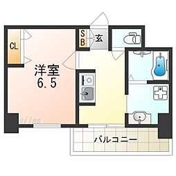 GROOVE平野 1Kの間取図画像
