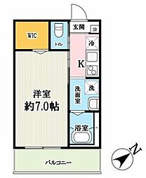 キャメル柏の葉キャンパス7Ｂ 3階1Kの間取り