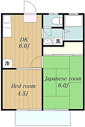 コーポパトリニア 2DKの間取図画像