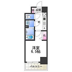 ララプレイス天王寺シエロ 1Kの間取図画像