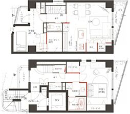 セリーヌ元麻布 2LDKの間取図画像
