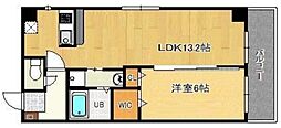 富士見Nameki Mansion 7階1LDKの間取り