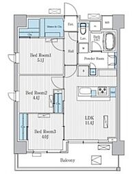 Ｔｅｒｒａ蚕糸の森 7階3LDKの間取り