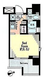 レジディア市谷薬王寺 ワンルームの間取図画像