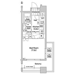 コンフォリア笹塚 10階1Kの間取り
