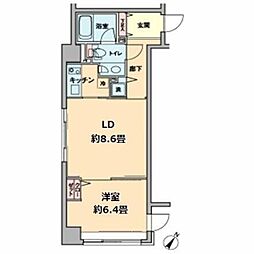 カスタリア水天宮 9階1LDKの間取り