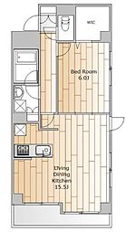 アール・ケープラザ横浜関内 1LDKの間取図画像