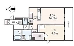 ブルーノ明大前 1LDKの間取図画像