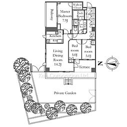 パークコート高輪ヒルトップレジデンス 3LDKの間取図画像