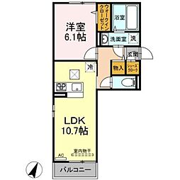 JR上越新幹線 新潟駅 徒歩28分の賃貸アパート 1階1LDKの間取り