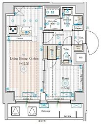 ブライズフォルム墨田 1LDKの間取図画像