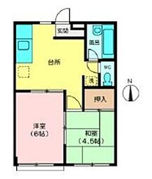 ファミーユ樹 1階2DKの間取り