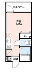 Belle Fleur 3階ワンルームの間取り