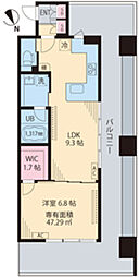 ビイルーム立川 1LDKの間取図画像