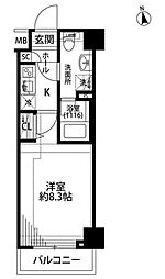 プレール・ドゥーク練馬中村橋 1階1Kの間取り