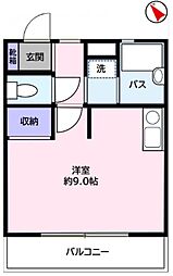 日吉コーポ 1Kの間取図画像