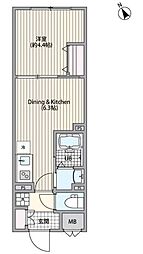 エルファーロ三軒茶屋VI 3階1DKの間取り