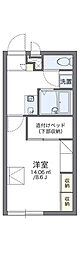 レオパレス文理台 1Kの間取図画像