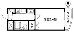 レオパレスRX常盤台第4 1Kの間取図画像