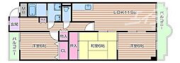 サンシャイン朝日が丘 2階3LDKの間取り