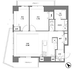 プロスペクト清澄庭園 2LDKの間取図画像
