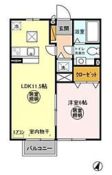 ローズパレス 1LDKの間取図画像