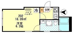 ベルフラッツ東武練馬 1Kの間取図画像
