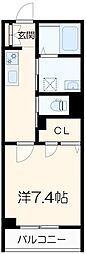 プルミエアーサ 2階1Kの間取り
