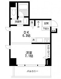 フルグラール池袋 1DKの間取図画像