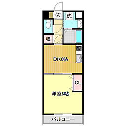 プルミエール 1DKの間取図画像