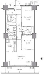 パークアクシス豊洲 2LDKの間取図画像