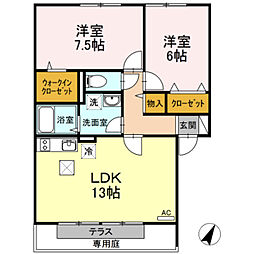 モア・コンフォート 2LDKの間取図画像