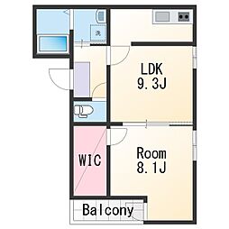 フジパレス和歌山太田I番館 1階1LDKの間取り
