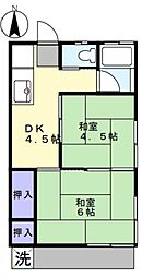 立川コーポ 1階2DKの間取り